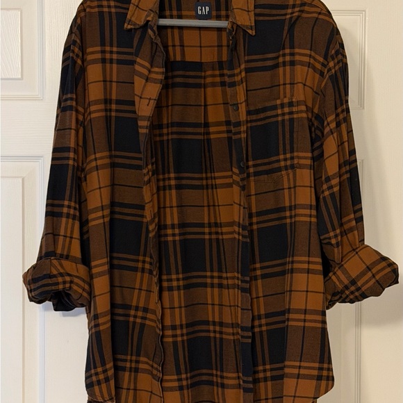 GAP Tops - GAP Brown and Black Plaid Shirt. Flannel